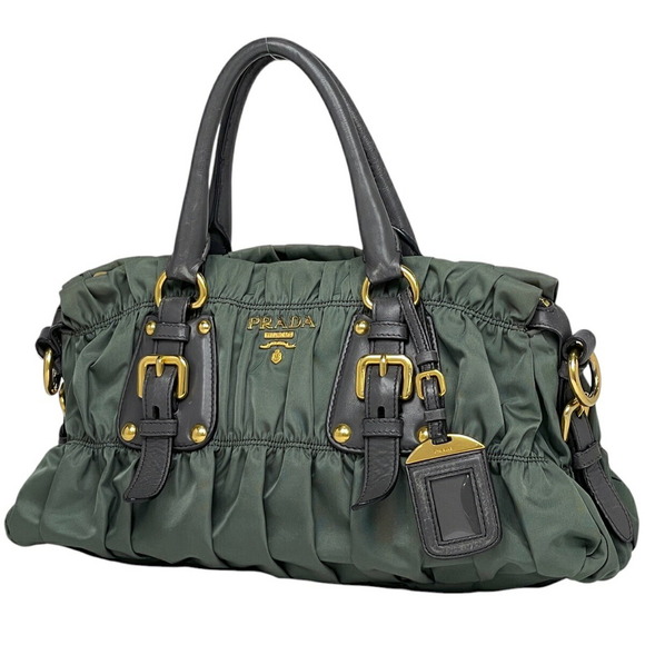 Prada Bag Shoulder Khaki Nylon Green - Picture 1 of 8